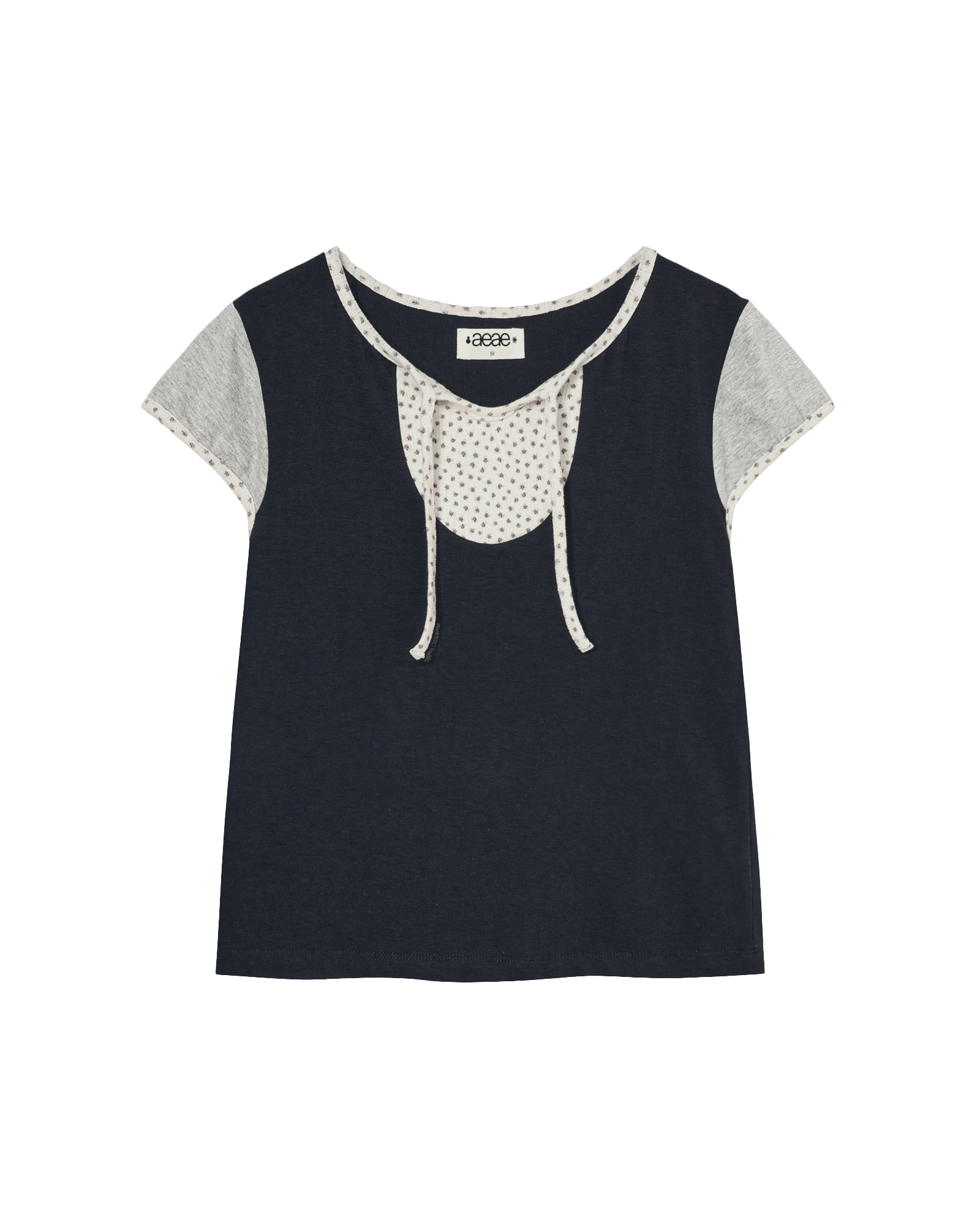 FLOWER BLOCK TEE [NAVY]