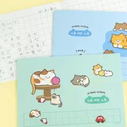 (4권 세트) 쓰기편한 가로 냥냥 15칸 받아쓰기 일기장 일상 노트 공책 초등학생 일기장 신학기 노트 공책
