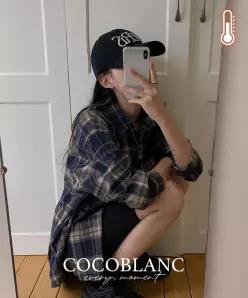 [코코블랑] 어스 체크 루즈 셔츠
