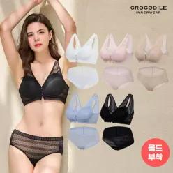 [크로커다일] 프론트훅 에어리 컬렉션 브라+팬티 10종세트 CD063_00