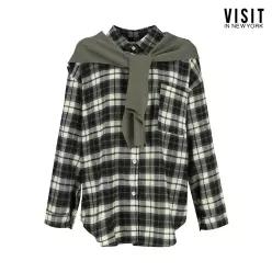 [택가 129,000] 폴리 스판 혼방 체크 셔츠(VAALS75)