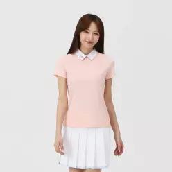 [엘르골프] 여성 어깨 주름 포인트 폴로 티셔츠_6I45203