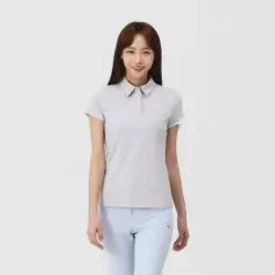 [엘르골프] 여성 배색 포인트 폴로 티셔츠_6I45256