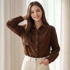 스티치 라인 코듀로이 블라우스_IN6W1BL5011