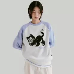고양이 래글런 크루넥 니트 (MKUCA8002)