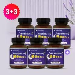 식물성 멜라토닌 5mg 쿨쿨쿨zzz 60정x3병+3병덤(총6병)
