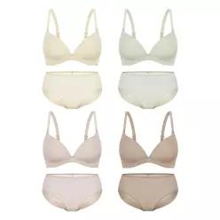 [Wonderbra] 퓨징 볼륨 노와이어 브라팬티 8종세트 크림+그린+베이지+토프베이지 WBW6M11121348_T