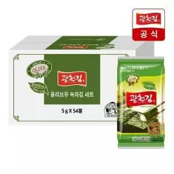 [광천김] 올리브유 녹차 도시락김 5g 3봉x18팩 54봉/쟁이기 최고봉