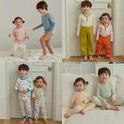 [아이숲]아이숲 FW신상! 국내원단 무형광 우리아이 실내복 유아/여아/남아/아동내의/상하복/9부/모달/골지/와플/양면/수면조끼