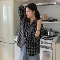 [모어렌] [MADE] 올리슨 오버핏 체크 셔츠 [tnb0249]