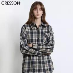 [크레송(CRESSON)] 브리티시 체크 셔츠 재킷 (택가격 159000원)