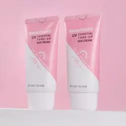 (임박특.가) 1.+1 메이아일랜드 UV 에센셜 톤업 브라이트닝 선크림 70ml (총2개) + 미니폼클 1개 증.정