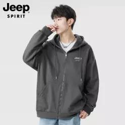 JEEP SPIRIT 가을 겨울 두꺼운 카디건 후드티 남성 캐주얼 후드집업 맨투맨