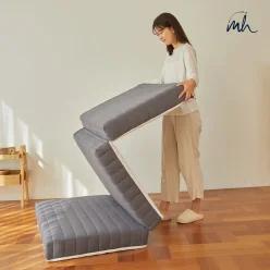 몽스홈 원룸 바닥 단단한 3단 접이식 매트리스 자취 접는 침대 매트릭스 토퍼 수면매트