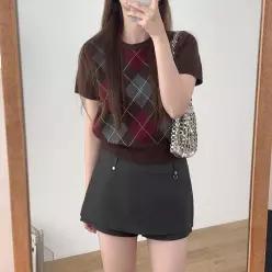 다이아 아가일 반팔니트