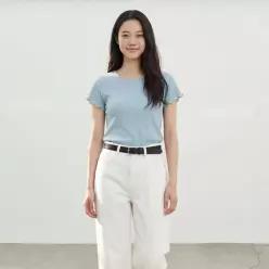 와플조직 라운드넥 티셔츠 PY5CH531