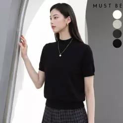 데일리 하프넥 반팔 니트