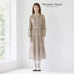 [Thursday Island] 플라드 플라워 패턴 롱 원피스(T246MOP146W)
