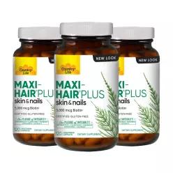 3개 컨트리라이프 맥시 헤어 플러스 스킨 네일 5000 mcg 비오틴 120 베지캡슐 모발 영양제