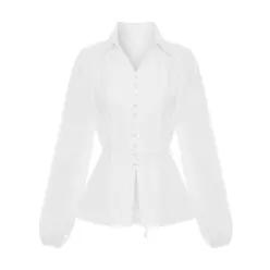 (택가 79000원)카라버튼스트랩블라우스_V6C-CBL002