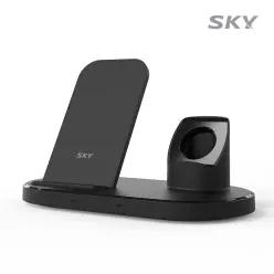 스카이 3in1 고속 무선 멀티충전기 15W 애플워치 갤럭시워치 SKY-W51