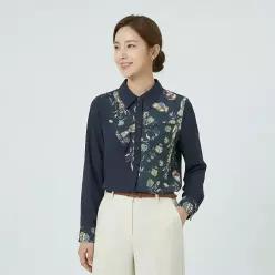 [꼼빠니아]언발 패턴 블라우스-CS24RS0102352D