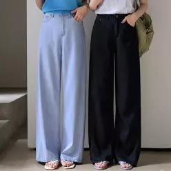쿨 트렌디 사이드절개 와이드 데님(숏/롱)