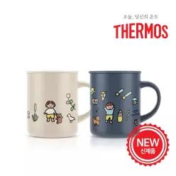 써모스X제로퍼제로 진공단열 반전 머그컵 JDG-350KC / 350ml / 보온 보냉 스텐머그