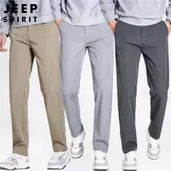 JEEP SPIRIT 남성 봄여름 슬림핏 캐주얼 바지 가벼운 소재 통기성 좋음