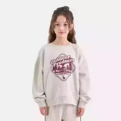 [아웃도어 프로덕츠 키즈]여아 세미크롭 그래픽 맨투맨 (오트밀) OD253IMM74_OTM
