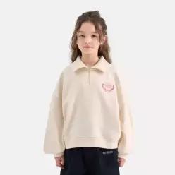 [아웃도어 프로덕츠 키즈]여아 반집업 맨투맨 (크림) OD253IZM73_CRE