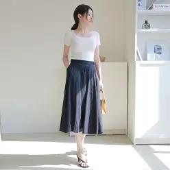 [르포엠]린넨 블렌디드 바바라 스커트 팬츠