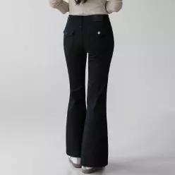 [진에비뉴] 블랙 코튼 밴딩 스판 부츠컷 팬츠