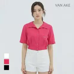 [반에이크] 와이드카라 반팔 블라우스_VB37BLUD05Z