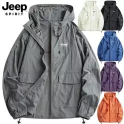 JEEP SPIRIT 정품 남녀공용 방풍 방수 쿨링 후드 바람막이 아노락 후드자켓 하이넥 점퍼 재킷 등산 여성 남성 커플 남자 여자 JP2350A