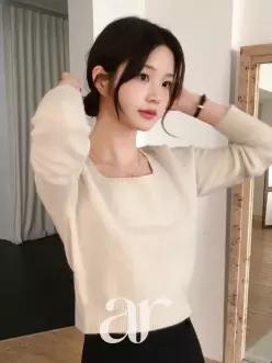 (여리쇄골라인/코디만능템) 베네르 스퀘어넥 긴팔 가을니트 nt5630