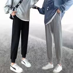 힙제이 여성용 기모 조거바지 시보리 기모바지 블랙 겨울 여성바지 4XL