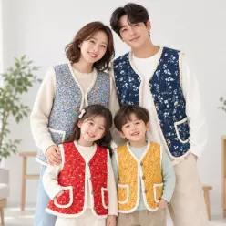 제니유 아동 어린이 주니어 겨울 양털 기모 꽃 누빔 패딩 조끼