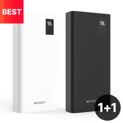 [1개+1개]스피디 고속충전 대용량 LED 잔량표시 보조배터리 일체형 도킹형 맥세이프 C타입 8핀 갤럭시 아이폰