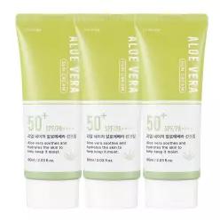 리얼 네이처 알로에 썬크림 60ml 3개 SPF50+ PA++++ 3중기능성 대용량 알로에베라 선크림