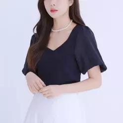 [로엠] 볼륨소매 우븐매칭 스웨터 (RMKAE25R17-O)