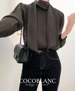[코코블랑] 디스트 타이 블라우스