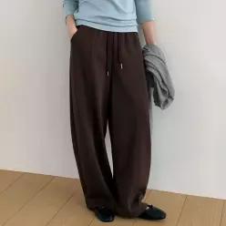 [코코블랑] 보울 투웨이 와이드 밴딩팬츠