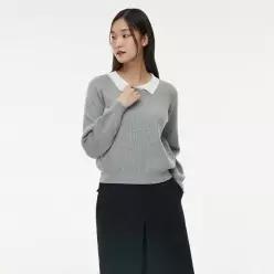 배색 카라 울 베이직 니트 AQ1KH221