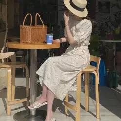베니아 플라워 반팔 롱 원피스 여름 여성 데일리룩 데이트룩