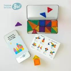 하베브릭스 유아 마그네틱 자석블록 40pcs 틴케이스 휴대용 외출 여행 교육장난감 두뇌발달