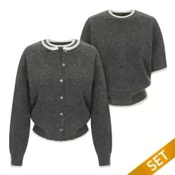 (택가 109000원)라인반팔니트+가디건울세트_V5C-CSE011