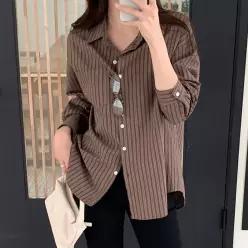 [코코블랑] 피카 스트라이프 루즈핏 셔츠