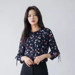 [PAT 여성] 빅카라 프린트 블라우스_1J62504