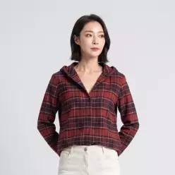 [PAT 여성] 후드 탈부착 체크 셔츠_1J61542